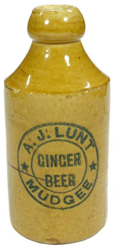 Lunt Ginger Beer Mudgee Stoneware Bottle