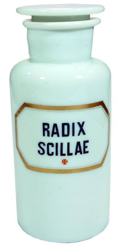 Radix Scillae Milk Glass Chemist Jar