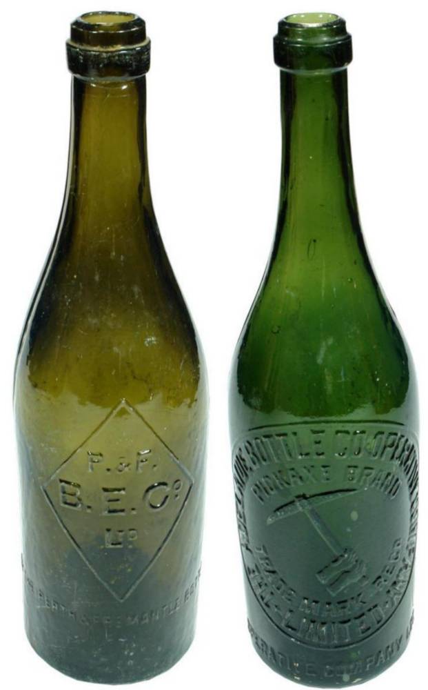 Pair Adelaide Perth Beer Bottles