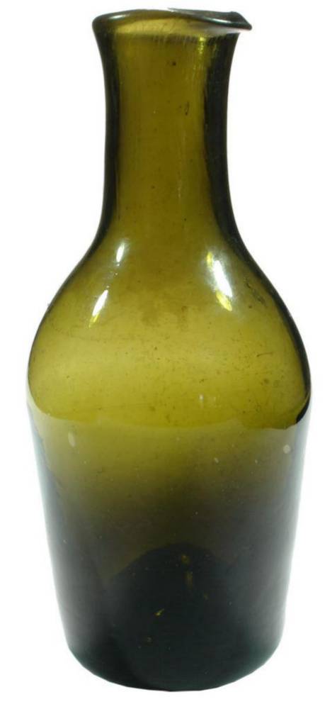 Black Glass Bottle Jar Utility Pontil