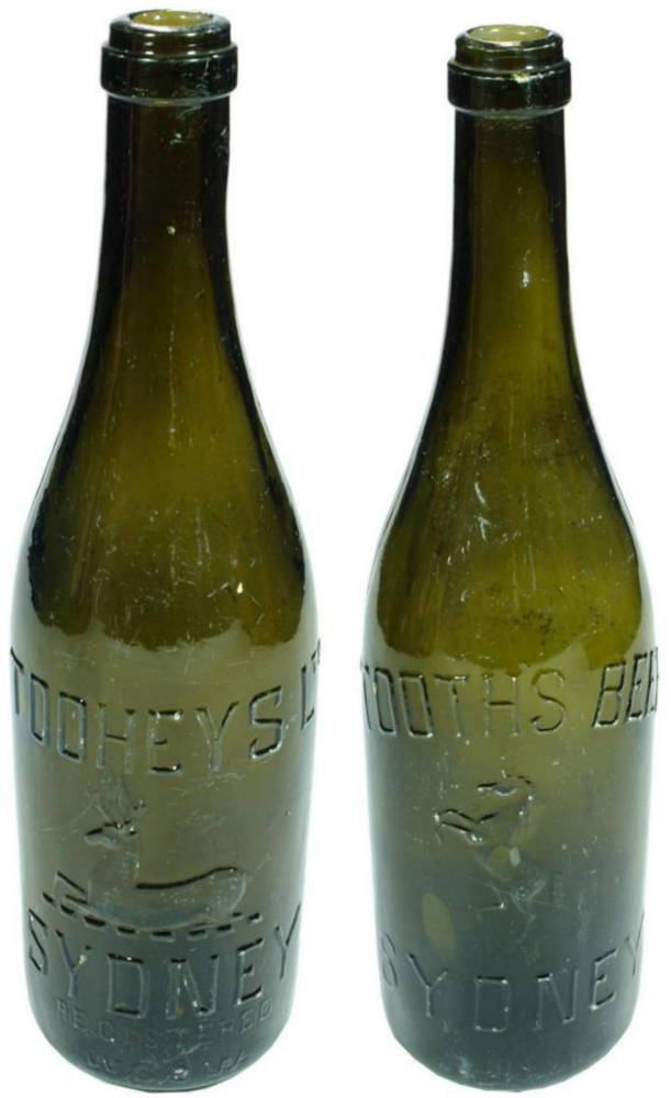 Pair Toohey's Tooth's Sydney Beer Bottles