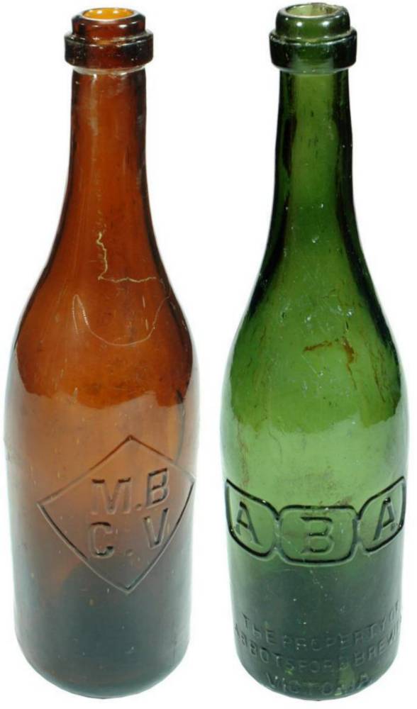 Pair MBCV ABA Beer Bottles