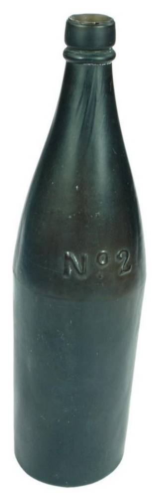 No 2 Black Glass Porter Bottle