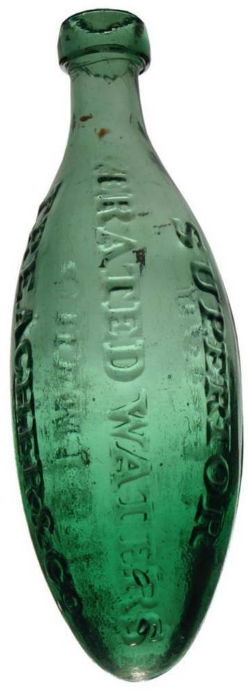 Treacher Chemists Bombay Superior Aerated Waters Bottle