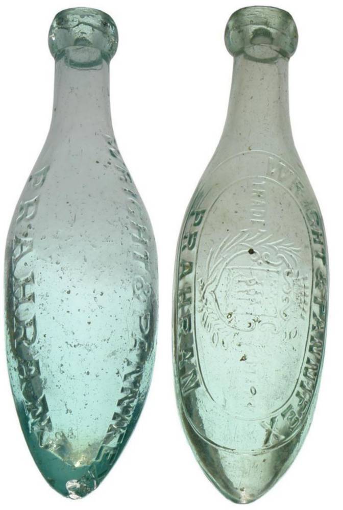 Pair Wright Pannifex Prahran Torpedo Bottles