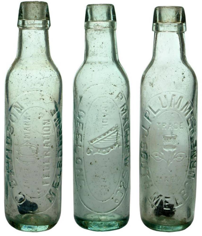 Collection Victorian Lamont Patent Bottles