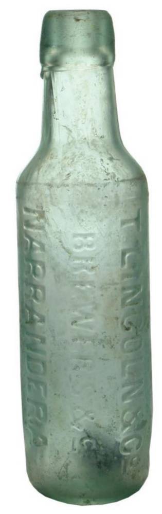 Lincoln Narrandera Lamont Soft Drink Patent Bottle
