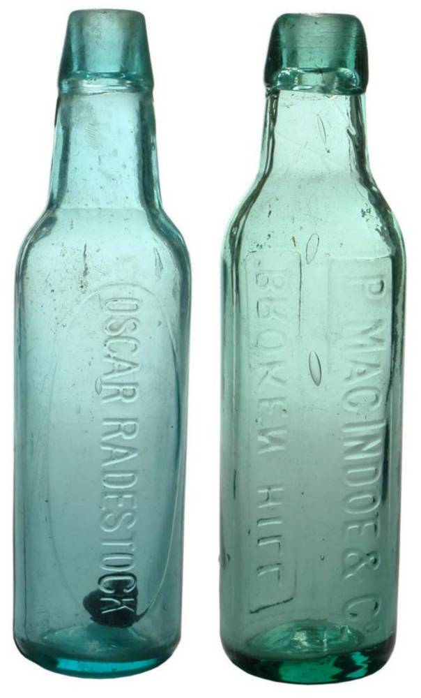 Pair Broken Hill Lamont Patent Bottles
