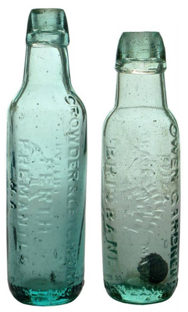 Pair Australian Lamont Patent Bottles