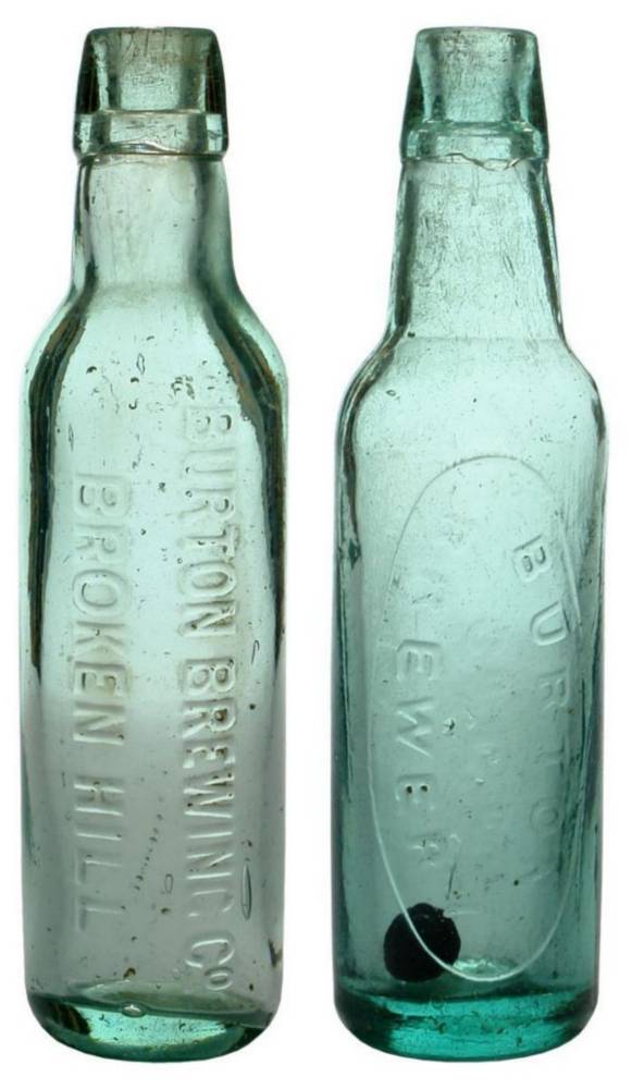 Pair Burton Broken Hill Lamont Patent Bottles