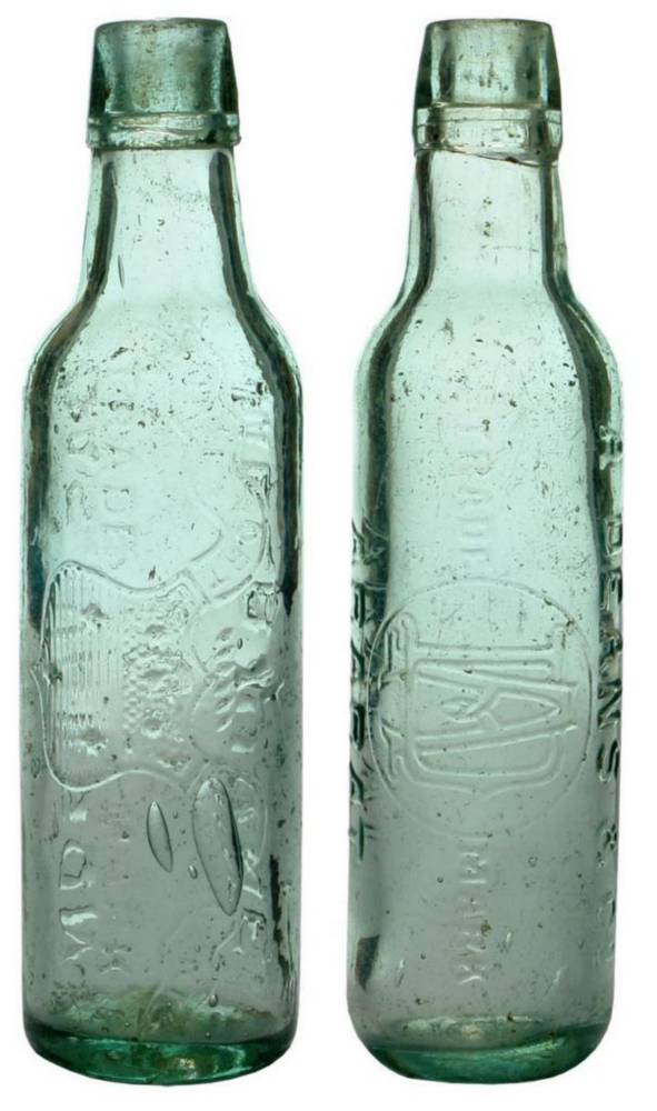 Pair Victorian Lamont Patent Bottles