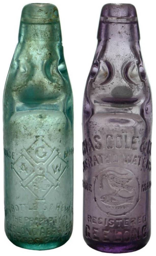 Pair of Geelong Marble Bottles