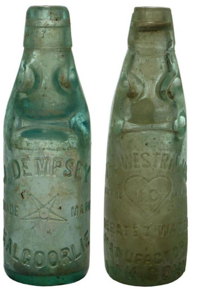 Western Australian Codd Marble Bottles