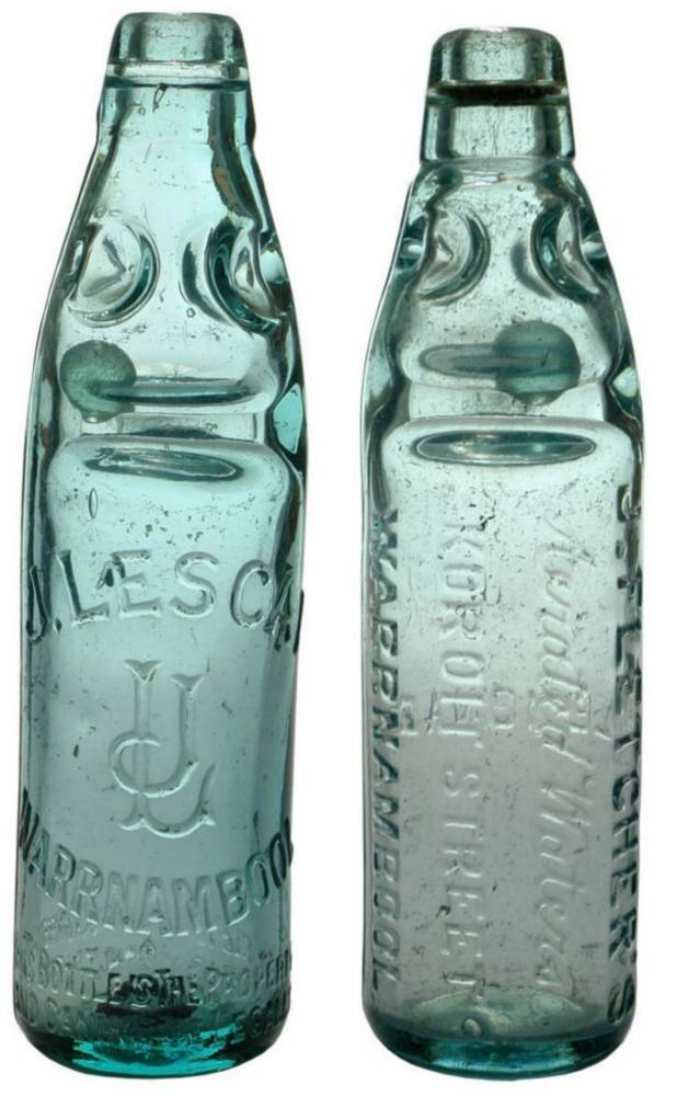 Pair Warrnambool Codd Marble Bottles