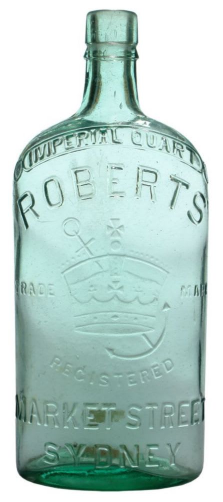 Roberts Crown Anchor Market Sydney Quart Whisky Bottle