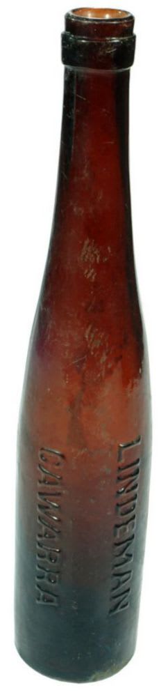 Lindeman Cawarra Amber Glass Hock Bottle