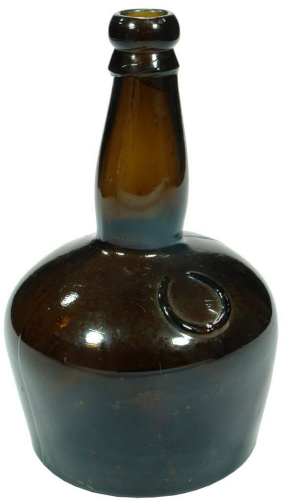 Benedictine Antique Black Glass Bottle
