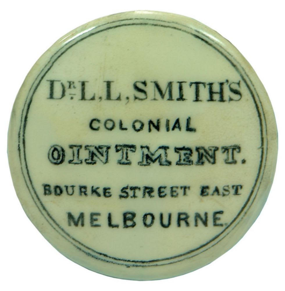 Dr Smith's Colonial Ointment Melbourne Pot Lid