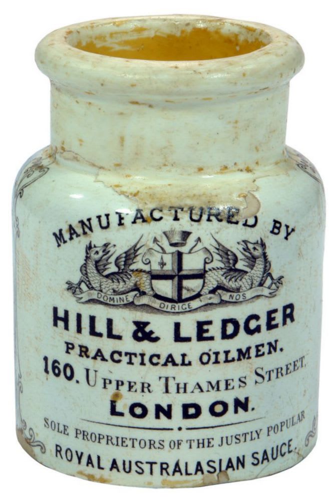 Hill Ledger Practical Oilmen Australasian Sauce Pot
