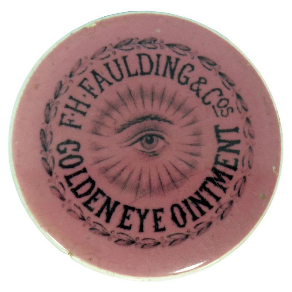 Faulding Golden Eye Ointment Pink Pot Lid