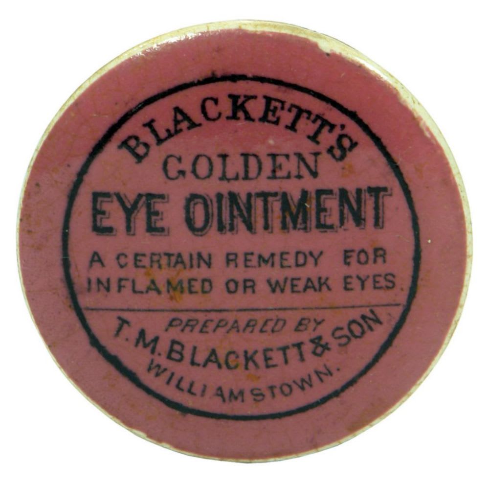 Blackett's Golden Eye Ointment Pot Lid Williamstown