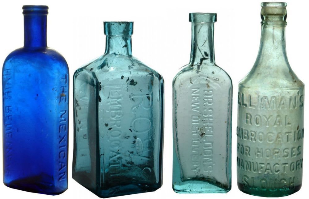 Collection Old Quack Cure Snake Oil Bottles