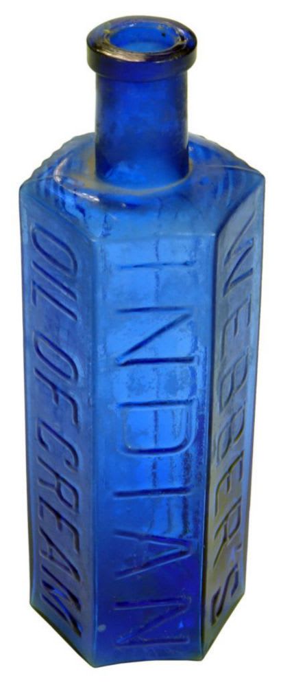 Webber's Indian Oil of Cream Cobalt Blue Bottle