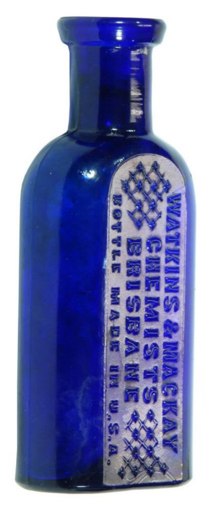 Watkins Mackay Chemists Brisbane Cobalt Blue Bottle