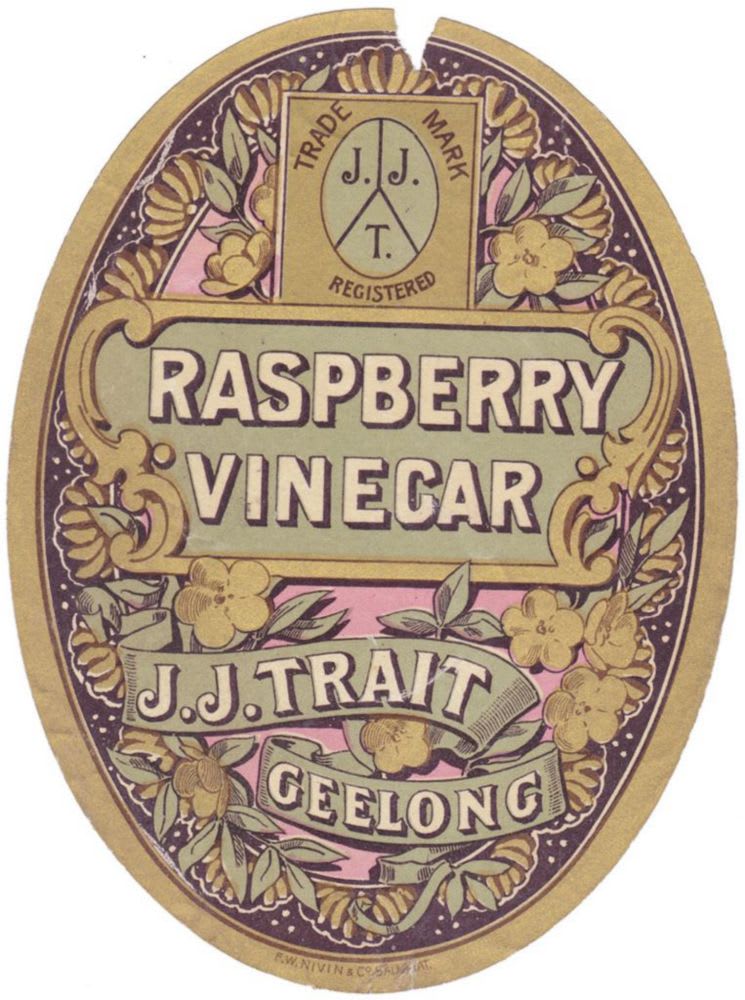 Trait Geelong Raspberry Vinegar Niven Label