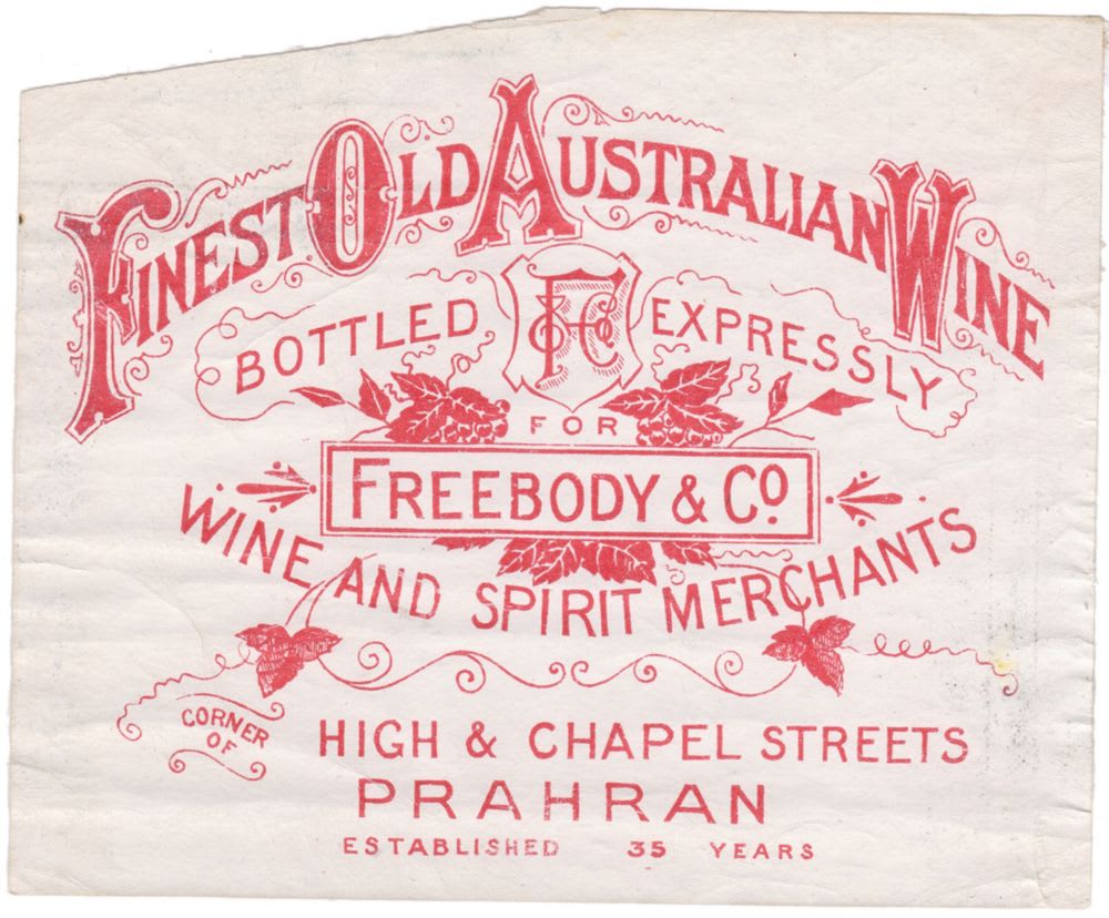 Australian Wine Freebody Prahran Niven Label