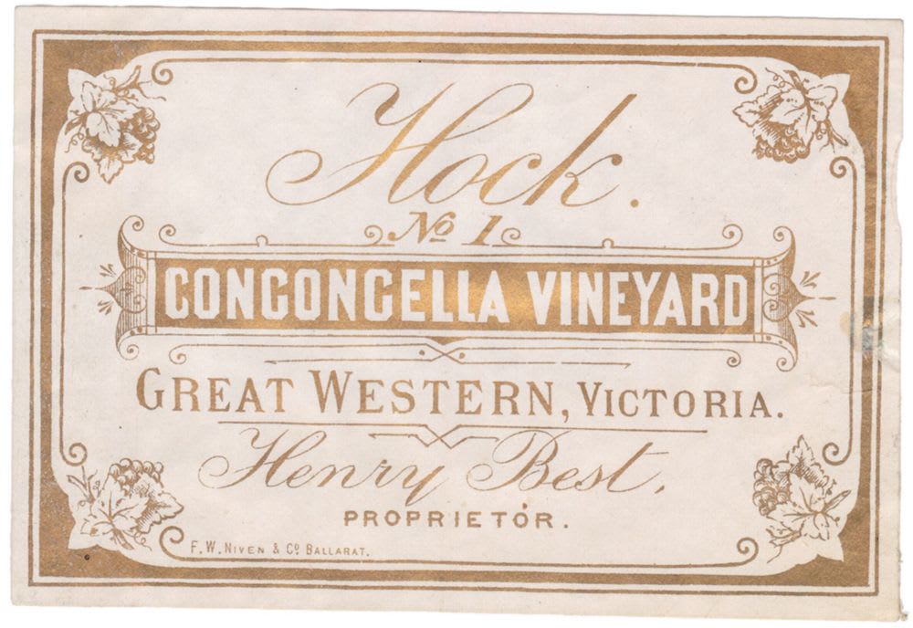 Hock Concongella Vineyard Best Great Western Label