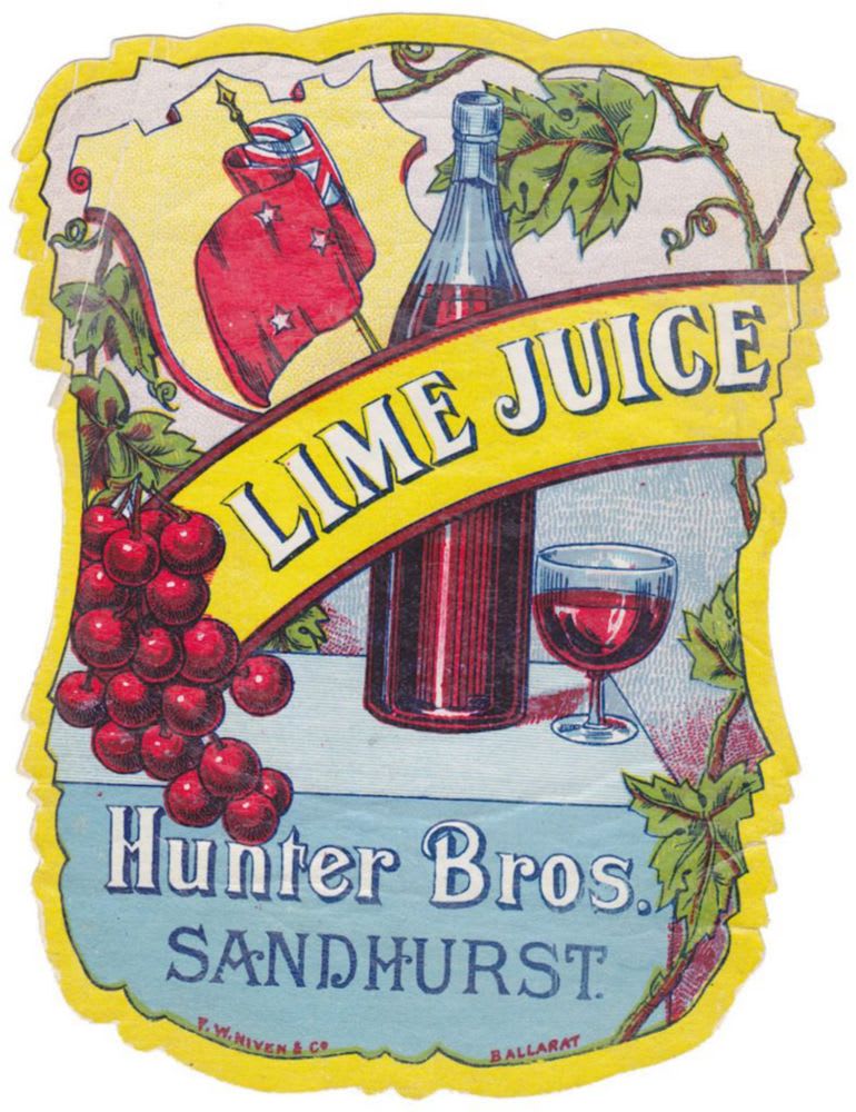 Hunter Bros Sandhurst Lime Juice Niven Label