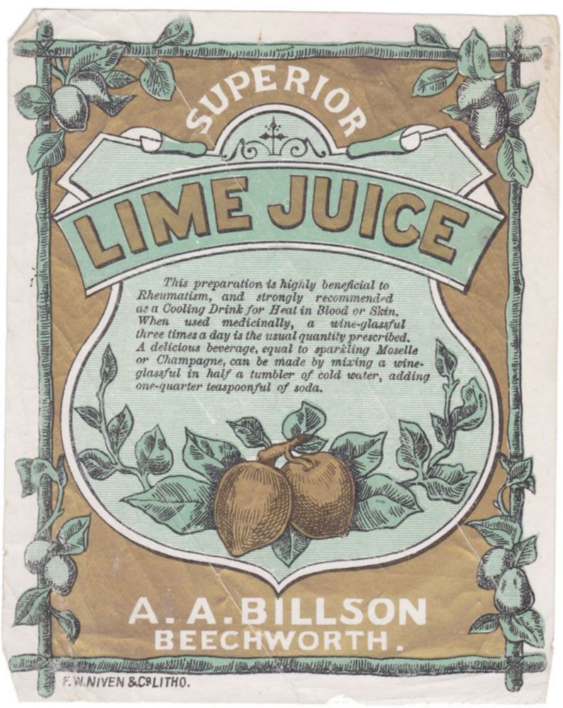 Billson Beechworth Lime Juice Niven Label