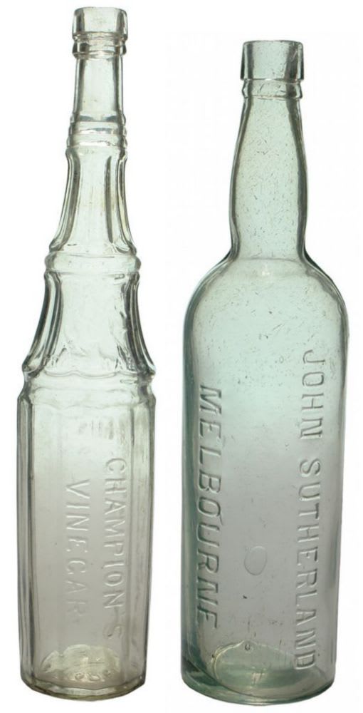Collection Old Vinegar Bottles