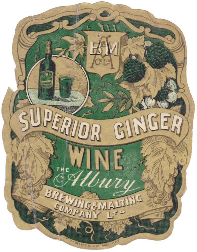 Albury Brewing Malting Ginger Wine Niven Label