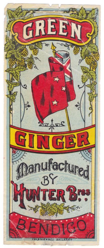 Hunter Bros Bendigo Green Ginger Niven Label