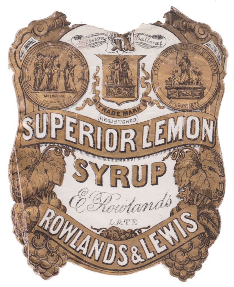 Rowlands Lemon Syrup Niven Label