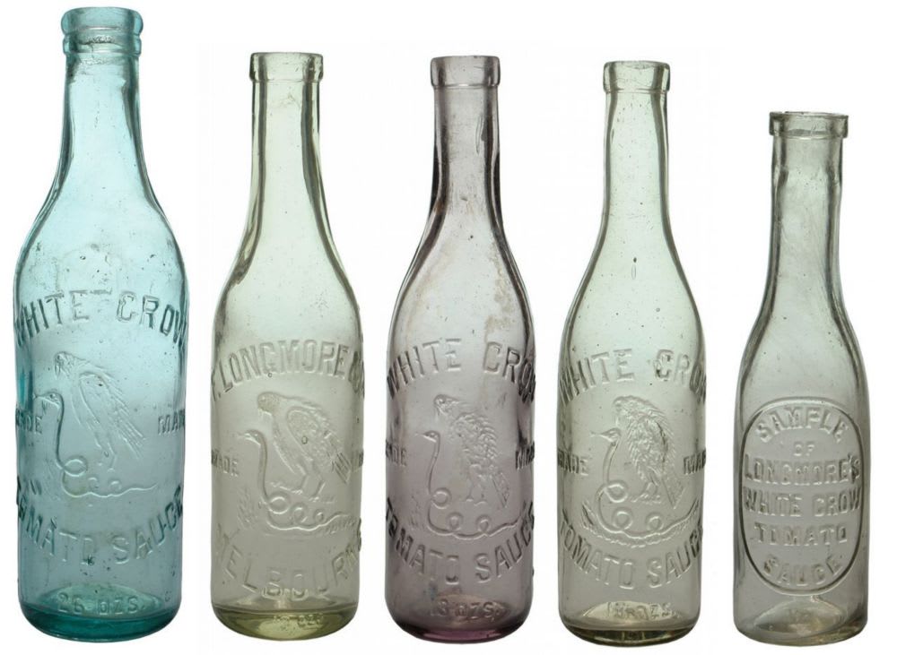 Collection old Antique Sauce Bottles