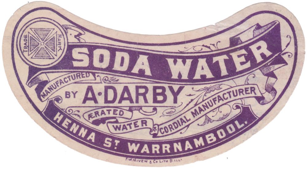 Darby Henna Warrnambool Soda Water Niven Label