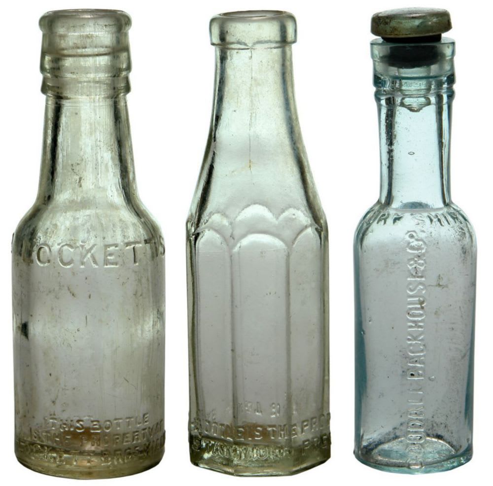 Collection old Antique Sauce Bottles