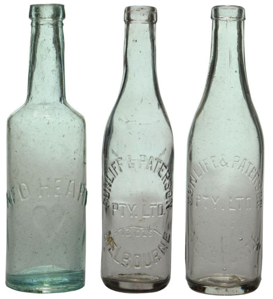 Collection old Antique Sauce Bottles