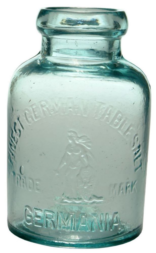 Finest German Table Salt Germania Glass Jar