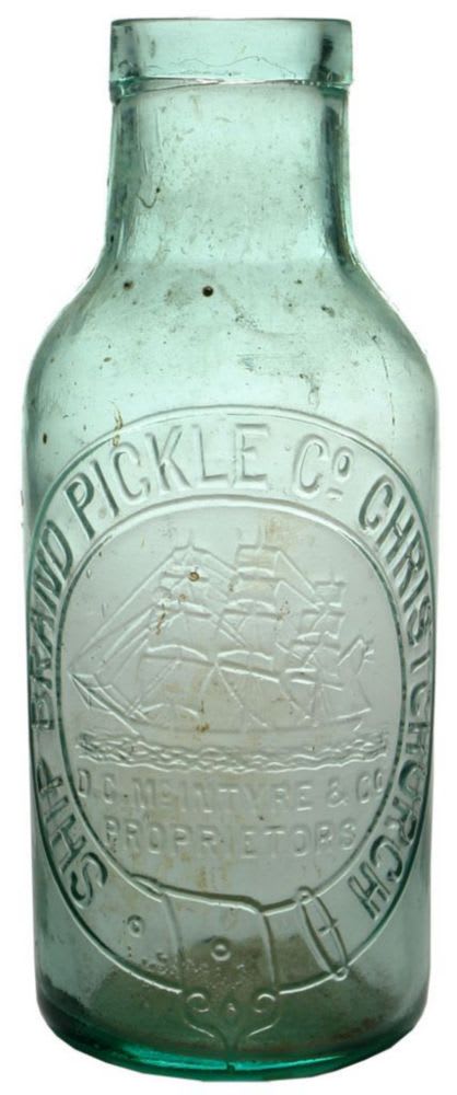 Ship Brand Pickles Christchurch McIntyre Glass Jar