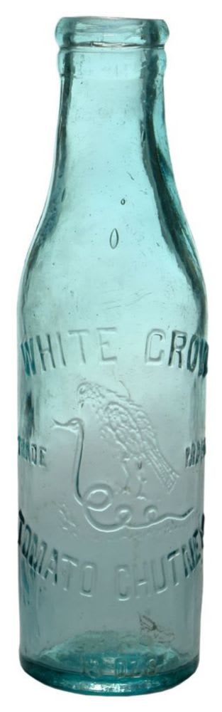 White Crow Tomato Chutney Antique Bottle