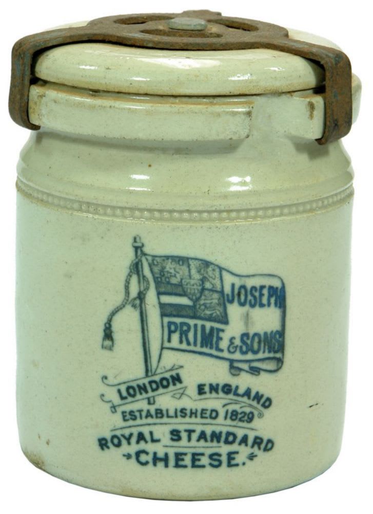 Joseph Prime Longon England Stoneware Cheese Jar