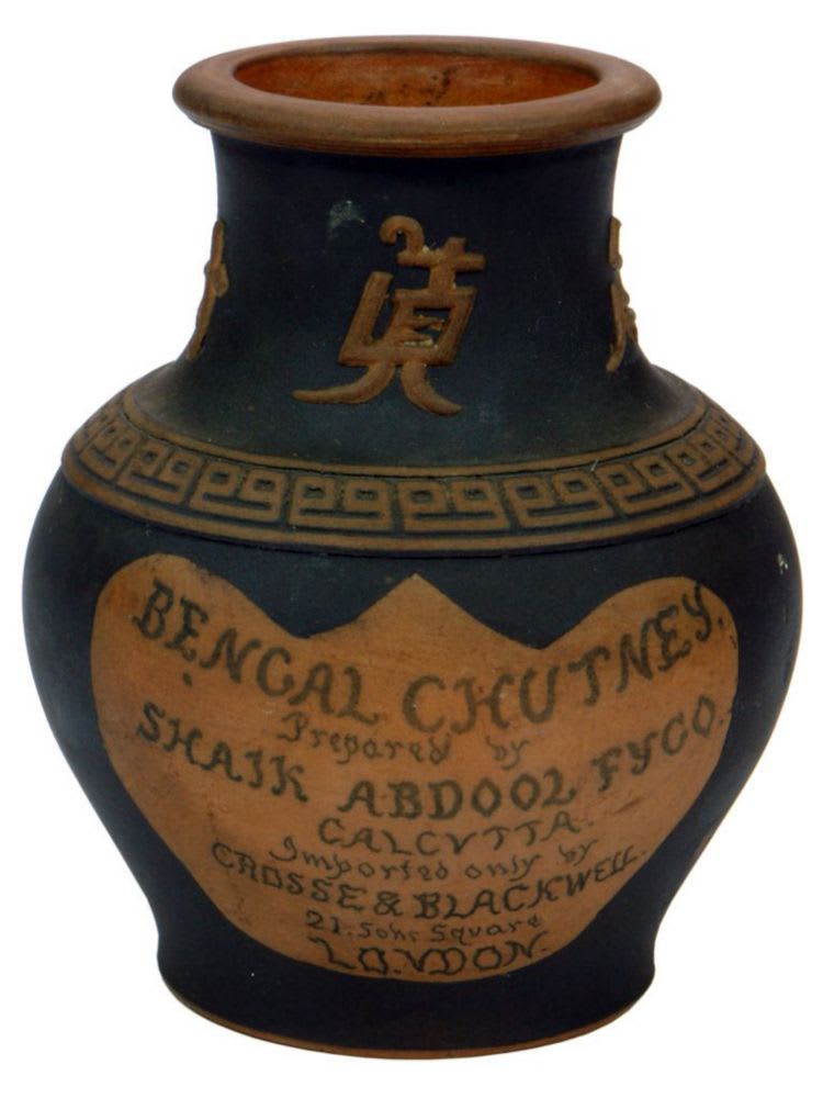 Bengal Chutney Crosse Blackwell Stoneware Jar