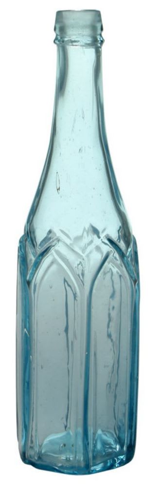 Ice Blue Glass Salad Olive Oil Dressing Bottle