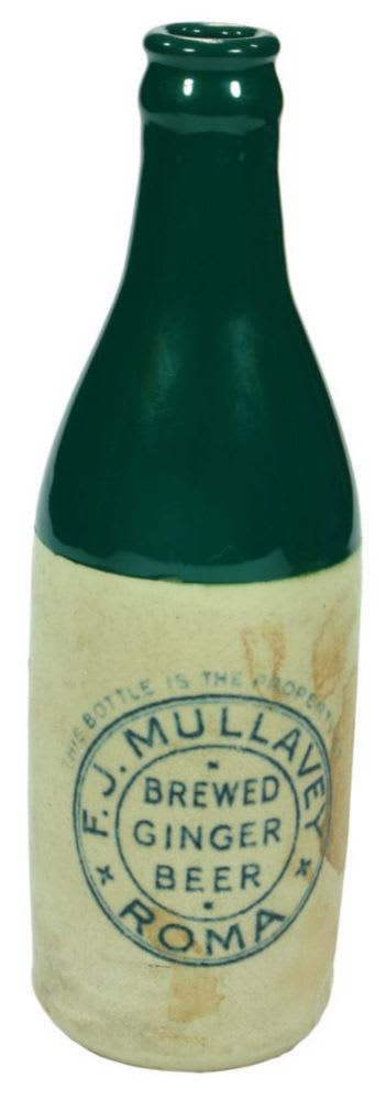 Mullavey Roma Green Top Ginger Beer Bottle