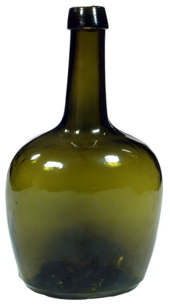 Black Glass Bladder Demijohn Bottle