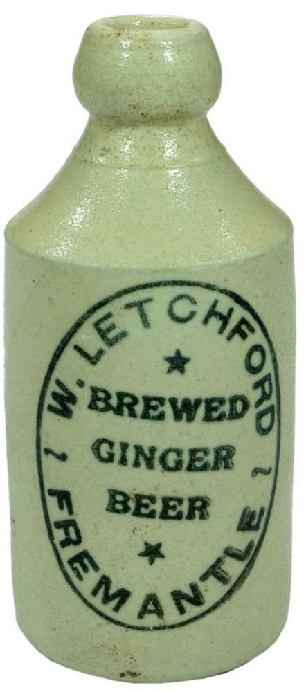 Letchford Brewed Ginger Beer Fremantle Stoneware Bottle